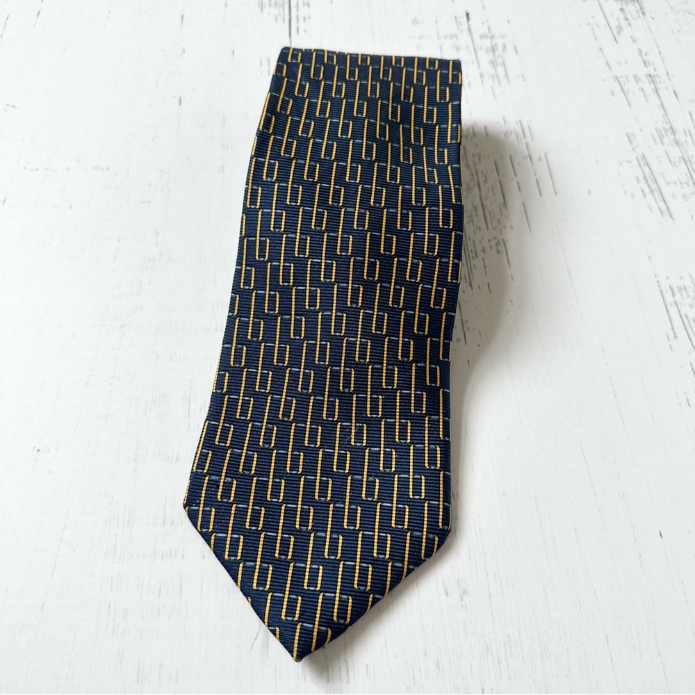Tommy Hilfiger Blue and Gold Tie